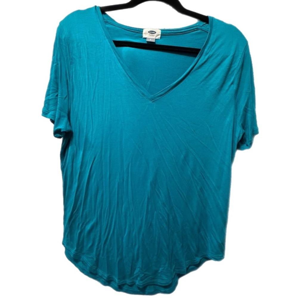 Women's Teal Blue V-Neck Top